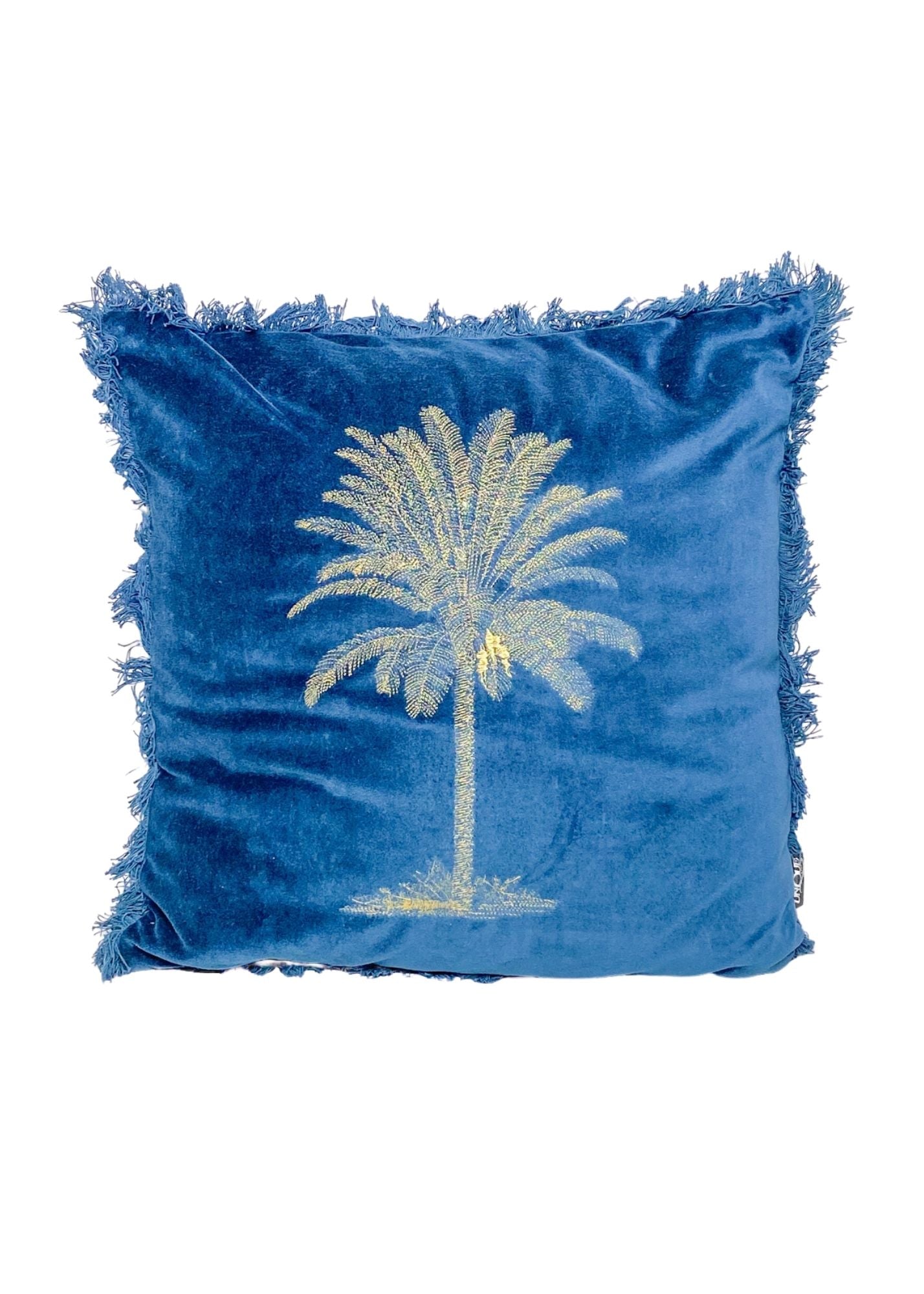 Kissen "Palme" blau