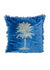 Kissen "Palme" blau